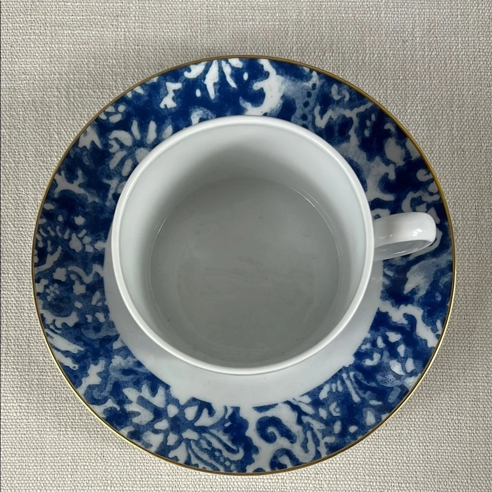 Ralph Lauren Blue and White Teacup and Saucer Set ROUND HILL Portugal
